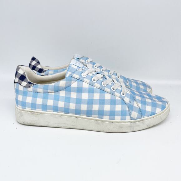 Draper James Women's Witherspoon Blue White Gingham Harper Sneakers Size 9 - Picture 3 of 12